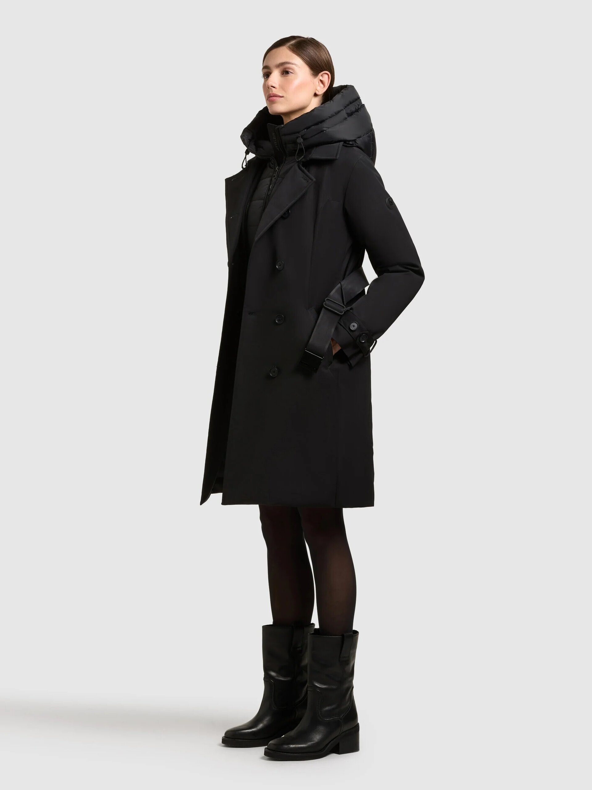 Abrigo Gabardina Khujo GORA Black Mujer - 5