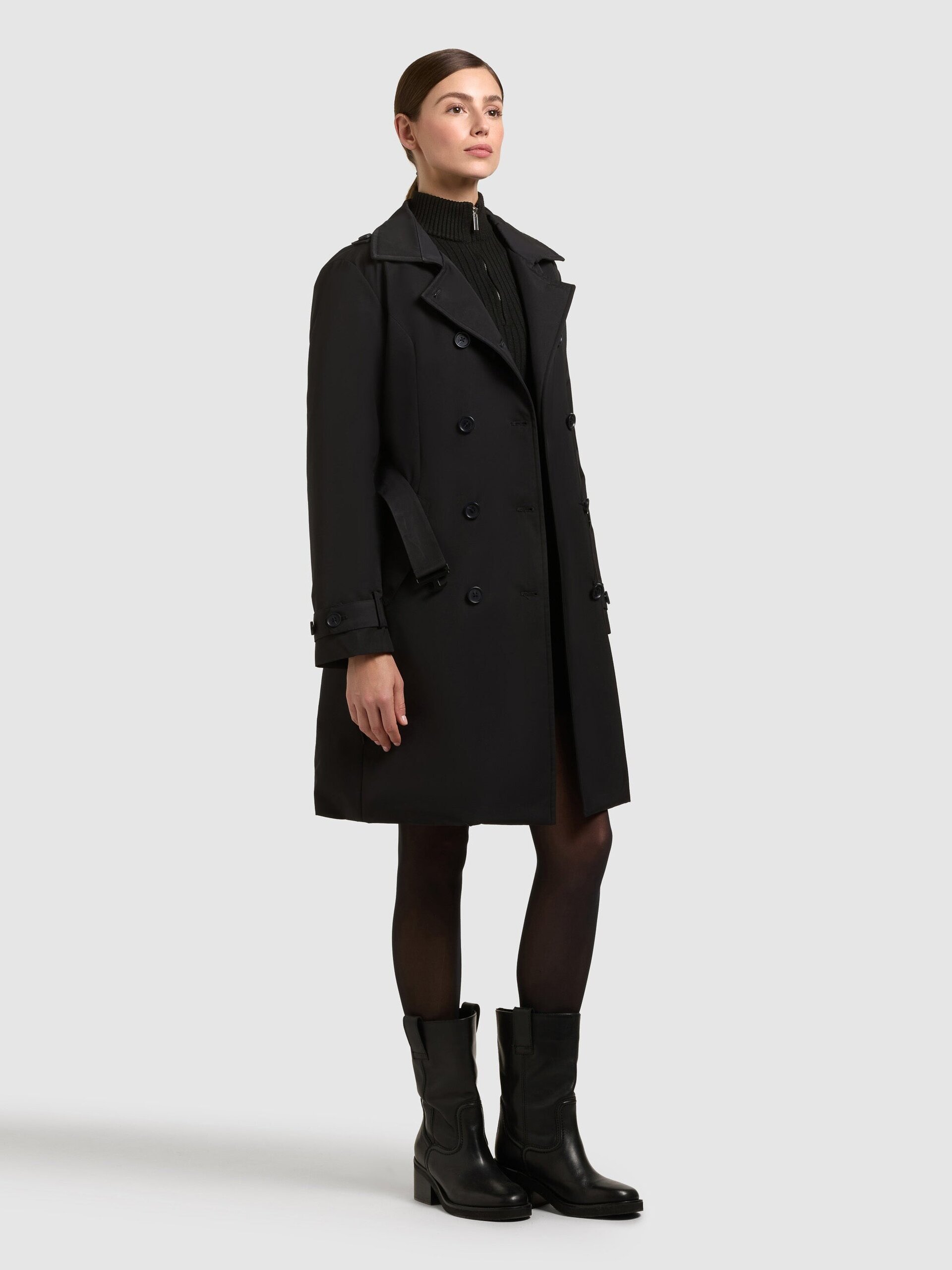 Abrigo Gabardina Khujo GORA Black Mujer - 6